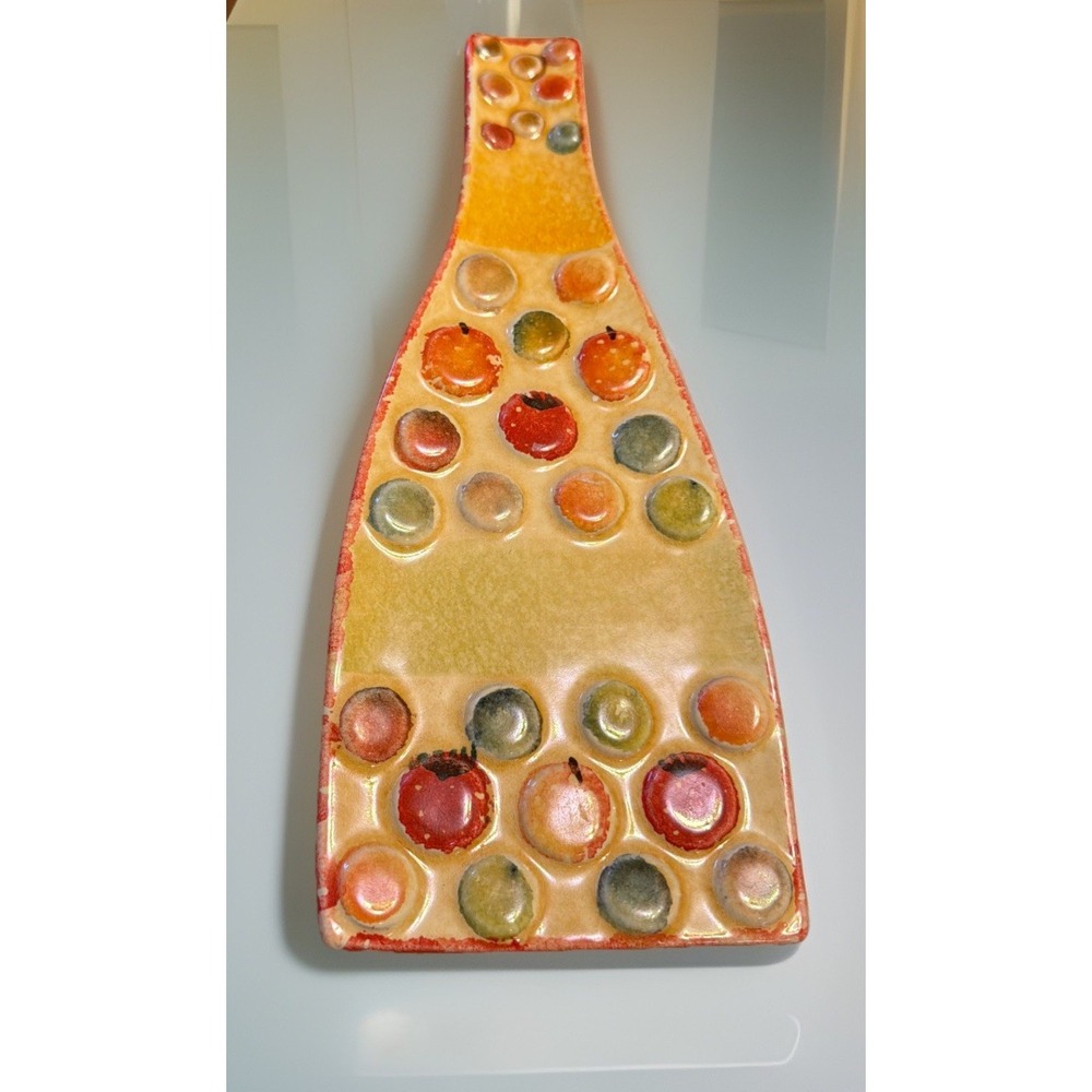 Vintage Italica Ars hand painted fruit & berries bright tray Spoon Rest